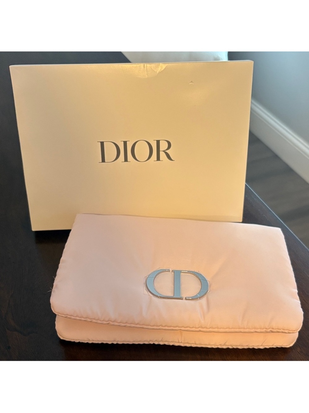 Dior Pink CD Quilted Clutch Bag/ make up bag🔥🔥🔥🔥